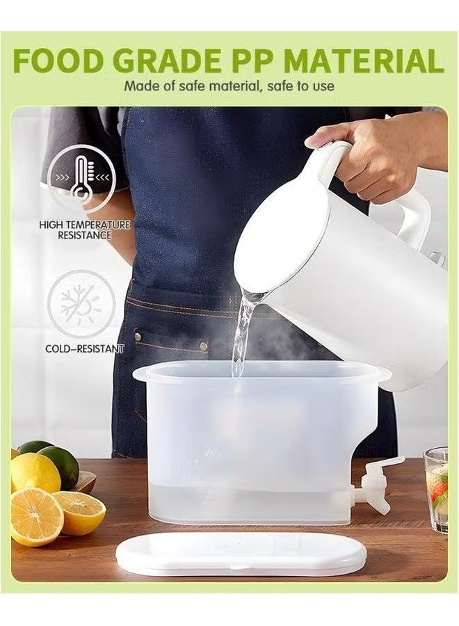 EETU Iced Beverage Dispensers,3.5L Cold Water Pitcher In Refrigerator With Faucet,Plastic Large Capacity Dispenser,Lemonade Fruit Teapot Drink Dispenser For Daily Use - Image 5
